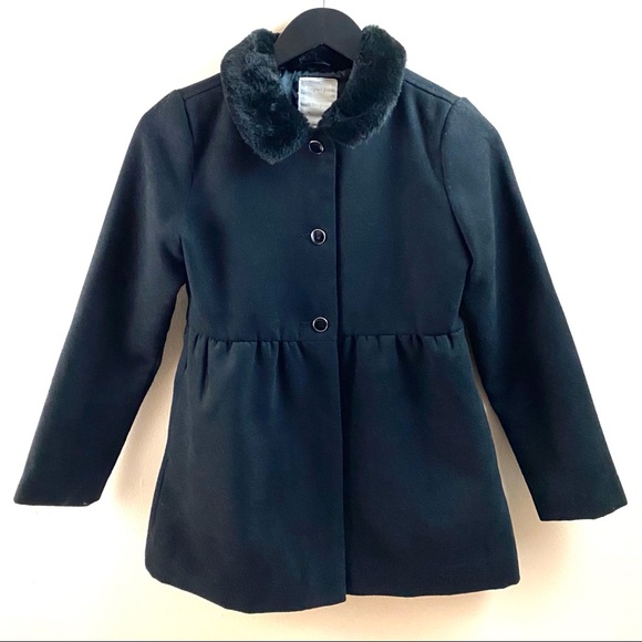 Gymboree Other - Gymboree Girl’s Black Dressy Coat w/Fur Trim